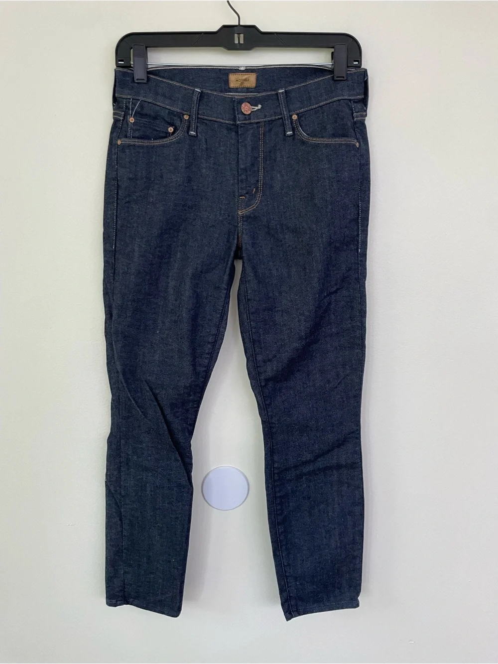 MOTHER The Looker Crop in To Tough To Tame Midnight Storm Dark Wash Jeans sz 27